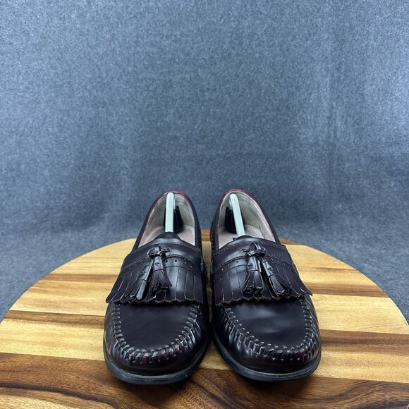 GH Bass & Co Grammer Loafers Dress Shoes Mens Size 12W Wide Burgundy Leather - Picture 3 of 10